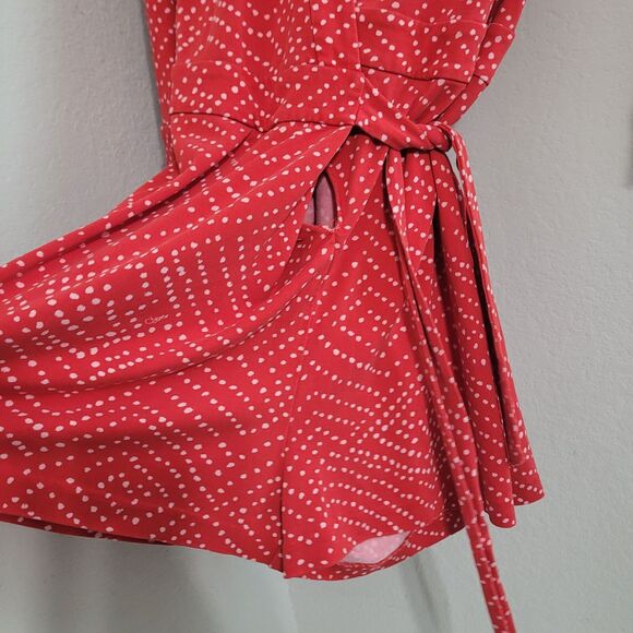 Diane Von Furstenberg XS,S Romper Celeste Silk polka dot stretch waist belt - Picture 6 of 12